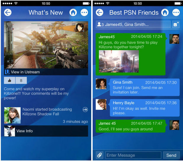 ps4 message app download