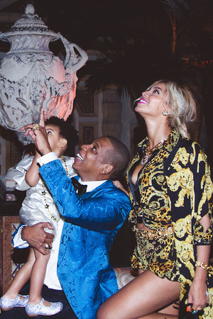 Beyoncé with Jay Z and Blue Ivy