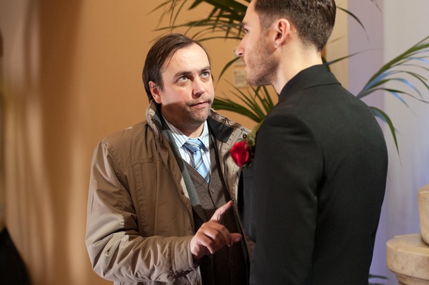 Jim arrives at the wedding to warn Freddie