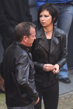 Kiefer Sutherland and Mary Lynn Rajskub, 24 filming in London