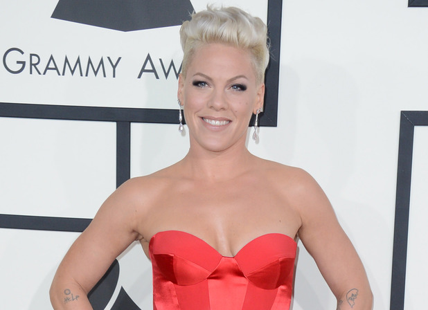 Pink arrives at the 56th annual Grammy Awards