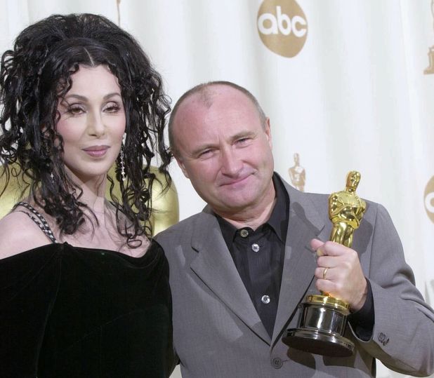 Cher and Phil Collins at the 2000 Oscars