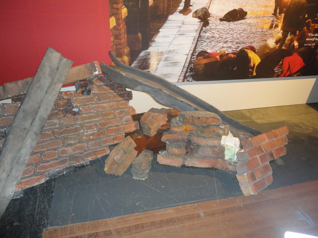 Tram crash rubble