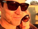True Blood actress posts a photo of herself with her husband as first tweet.