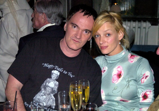 Quentin Tarantino and Uma Thurman during HBO Films Pre Golden Globes Party Inside Coverage at Chateau Marmont in Los Angeles, California, United States. (Photo by Jeff Kravitz/FilmMagic, Inc)