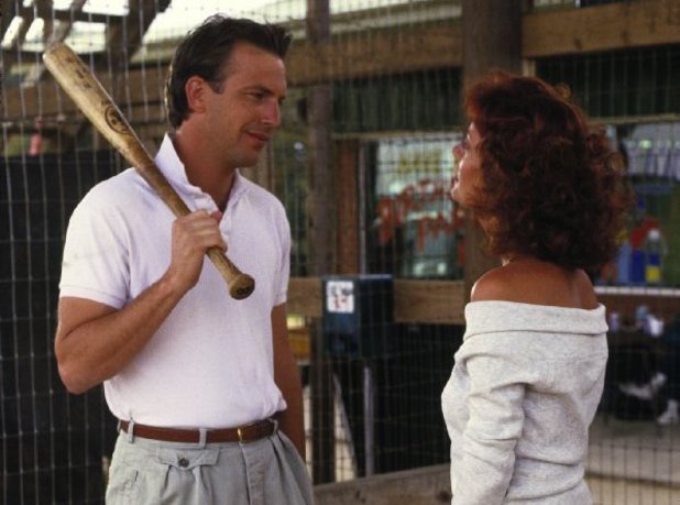 Kevin Costner and Susan Sarandon in Bull Durham (1988)