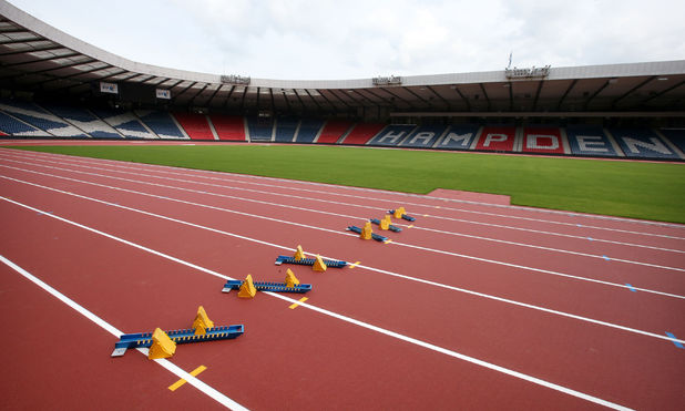 A general view of the track at Hampden Park stadium, Glasgow where the Commonwealth Games will take place