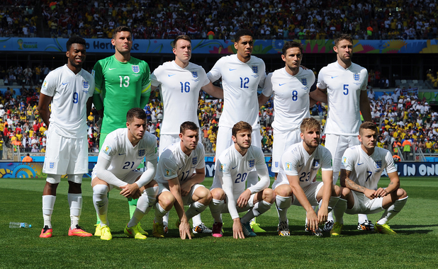 England pose for a team photograph prior to the 2014 FIFA World Cup Brazil Group D match between Costa Rica and England