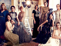 Nine actresses from the ITV drama take part in the elegant photoshoot.