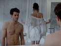 See lift loving, riding-crop stroking and Dornan shirtless in 50 Shades of Grey.