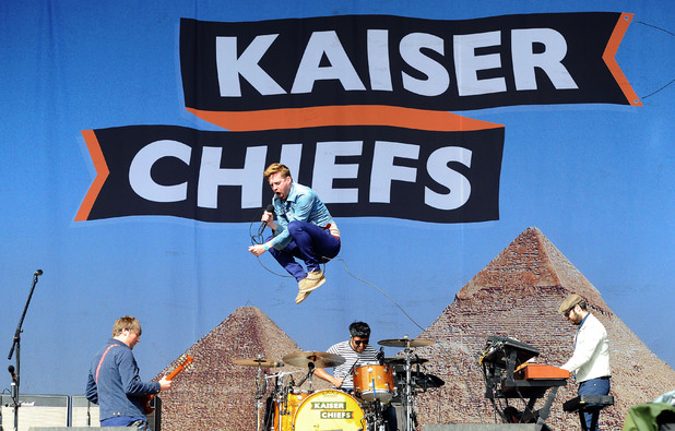 The Kaiser Chiefs perform on stage at V festival 2014