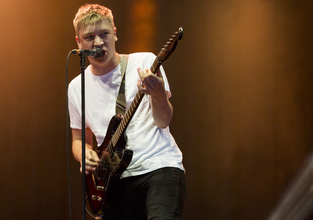 Eoin Loveless of Drenge performs on stage at Leeds Festival at Bramham Park