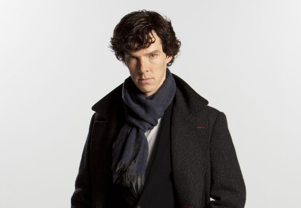 A publicity shot of Benedict Cumberbatch as Sherlock Holmes at The Sherlock Holmes exhibition at the Museum of London