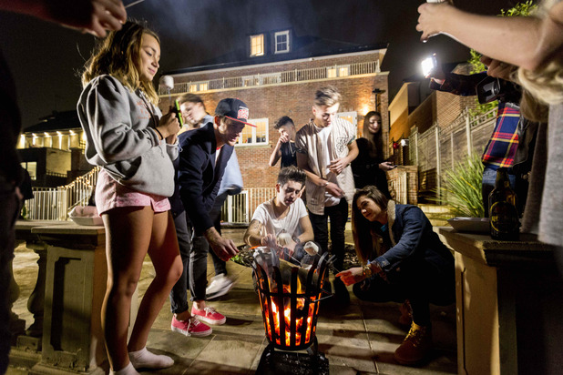 The X Factor contestants are seen having fun and watching fireworks whilst at The X Factor house