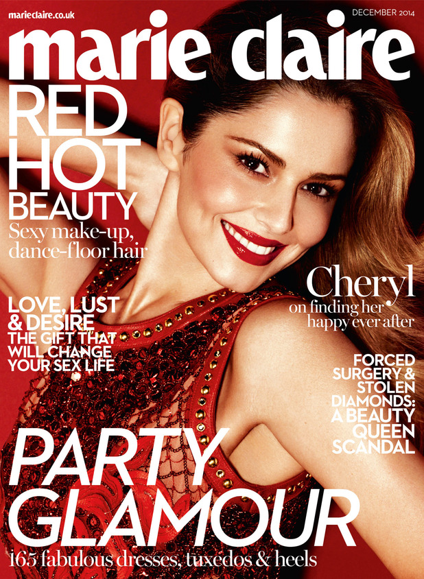Cheryl covers the December 2014 issue of Marie Claire UK