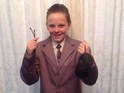 The 11-year-old pupil also brought in an eye-mask and some cable ties for World Book Day.