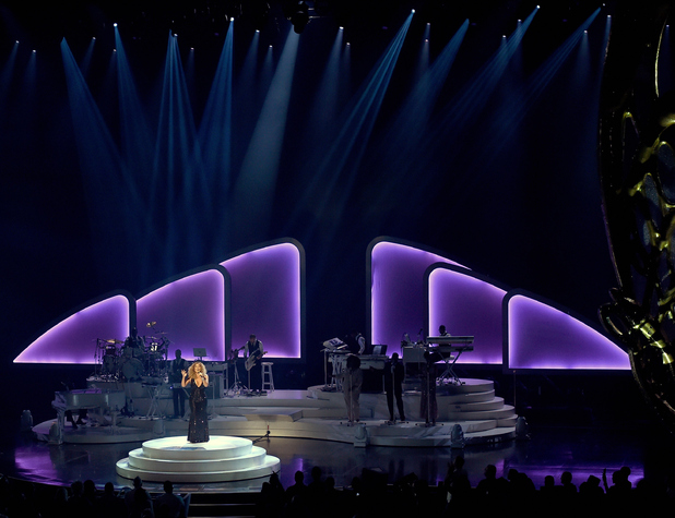Mariah Carey performs with dancers during the launch of her residency 'MARIAH #1 TO INFINITY' at The Colosseum at Caesars Palace on May 6, 2015 in Las Vegas, Nevada.