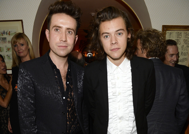 Nick Grimshaw and Harry Styles attend the launch of Annabel's Docu-Film 'A String of Naked Lightbulbs'