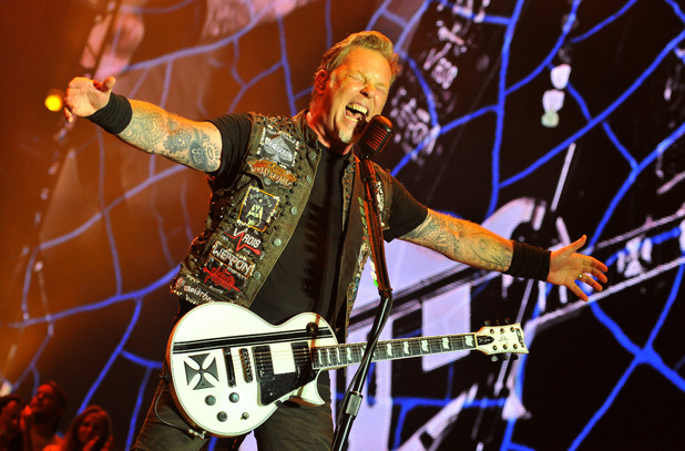 James Hetfield of Metallica performs on day 2 of Reading Festival 2015.