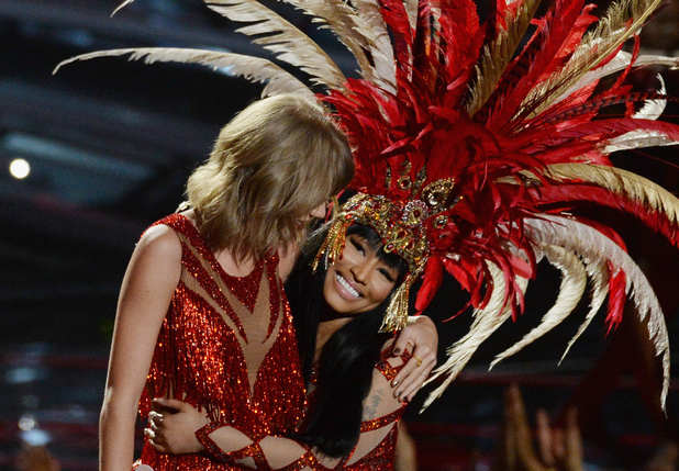 Nicki Minaj and Taylor Swift perform together at the MTV VMAs