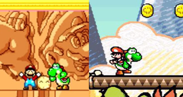 The sprites from Yoshi's Cookie Ending and Yoshi's Island