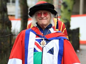 Jimmy Savile receiving an honorary Doctor of Arts degree, Bedfordshire University in 2009