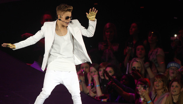 Justin Bieber performs at the O2 on the London leg of his UK Tour